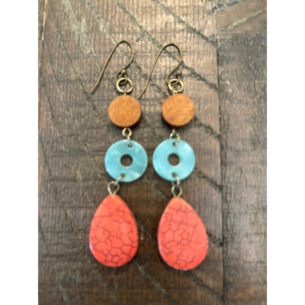 Bohemian Drop Earrings Womens OS Multicolor‎ Hippie Geometric Teardrop Festival